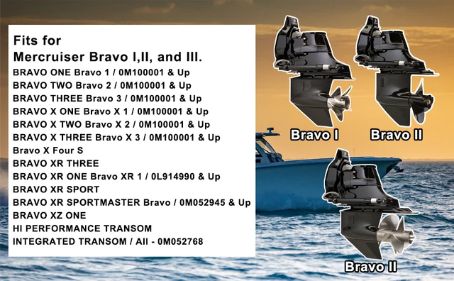 Power Trim & Tilt Ram Cylinder Pair For MerCruiser Bravo 1, 2, 3, X, XR, XZ - Replaces OEM 98704A26 & 98703A26 (Port & Starboard)