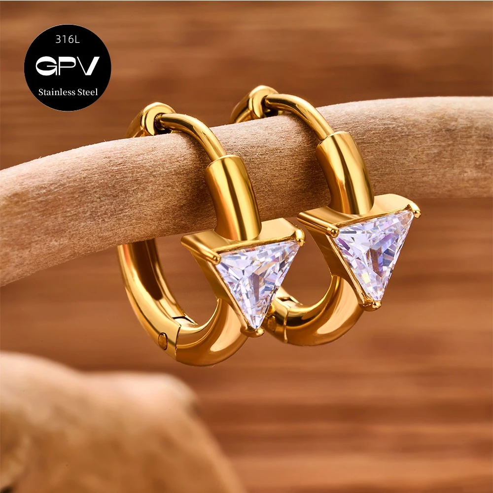 20PCS Wholesale 316L Stainless Steel Earrings New Style Set with Various Shapes of Zircon Fashion Men's and Women's Earrings