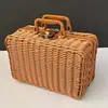 Imitation Rattan Storage Box Decorative Suitcase with Handle for Everyday Use Gifts Handcase 26X17X11cm 30x20x13cm 35x24x12cm 1