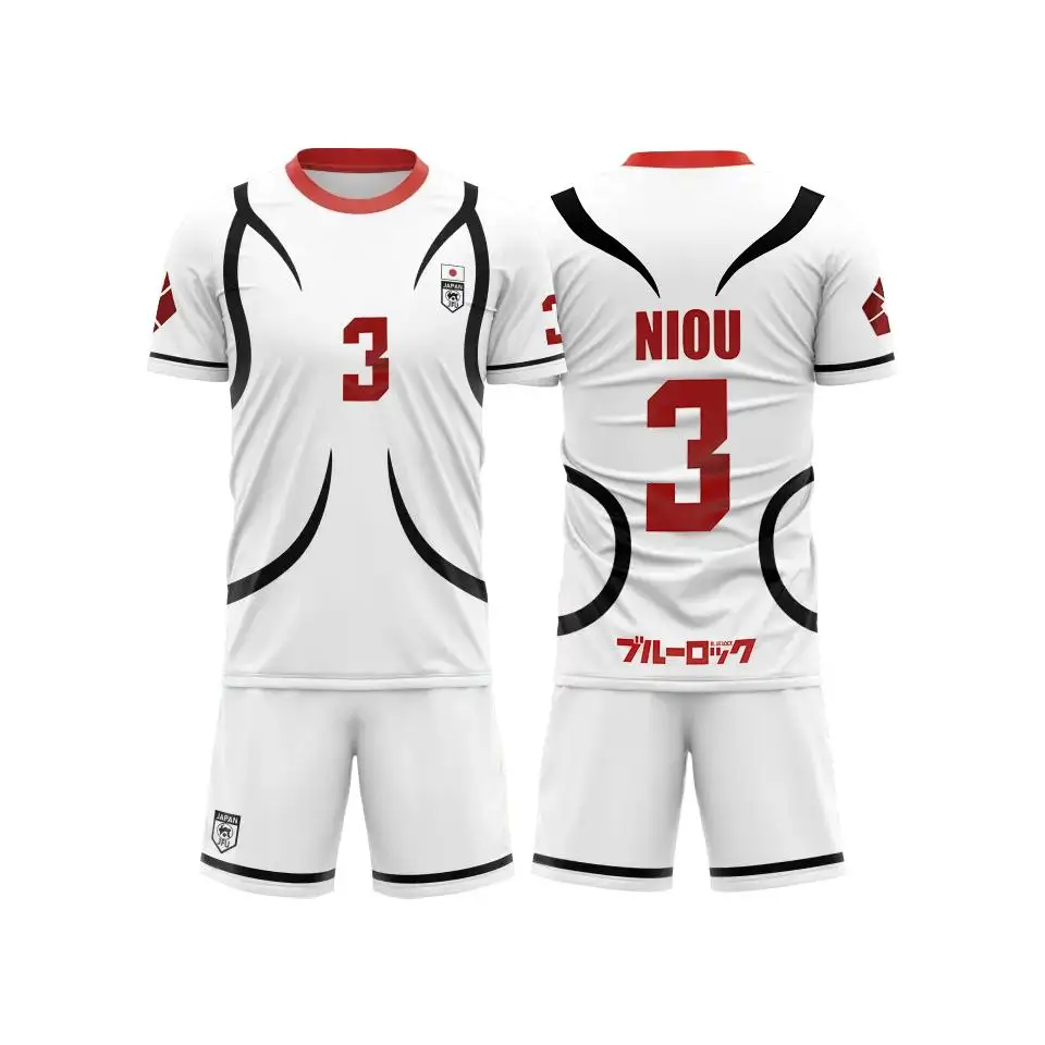 Blue Lock Japan U20 White Cartoon Anime Cosplay Men Jersey Summer Children Short Sleeve Set Fashion Women Cosplay Sets - Image 4