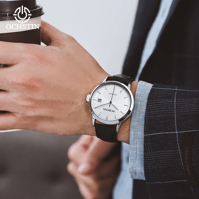 OCHSTIN Master Series Automatic Mechanical Watch Personality Art Business Men Must Casual Fashion Leather Strap Mechanical Watch