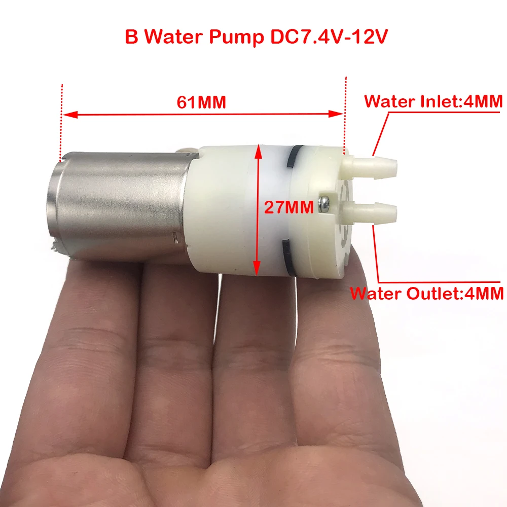 Micro 370 Water Pump DC 3.7V 5V 7.4V 12V Diaphragm Pump Self-priming 750ML/Min Electric Carbon brush Small Water 1PCS