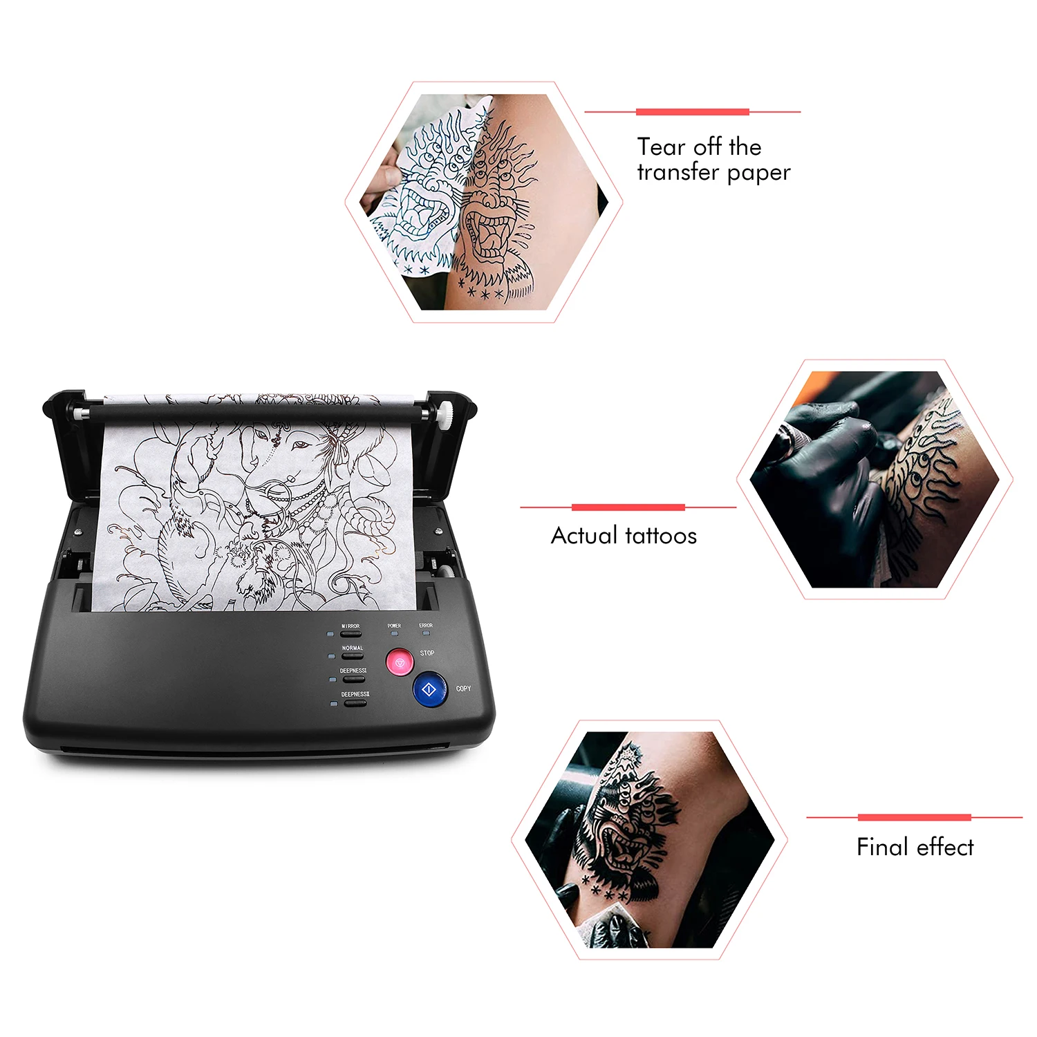 Tattoo Thermocopier Printer Tattoo Transfer Machine Professional Tattoo  Copier Tattoo Transfer Machine Stencil Maker Transfer