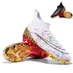 Men Soccer Shoes Professional Unisex Ankle Football Boots Cleats Grass Training Match Sneakers Professional Non Slip 35-46#