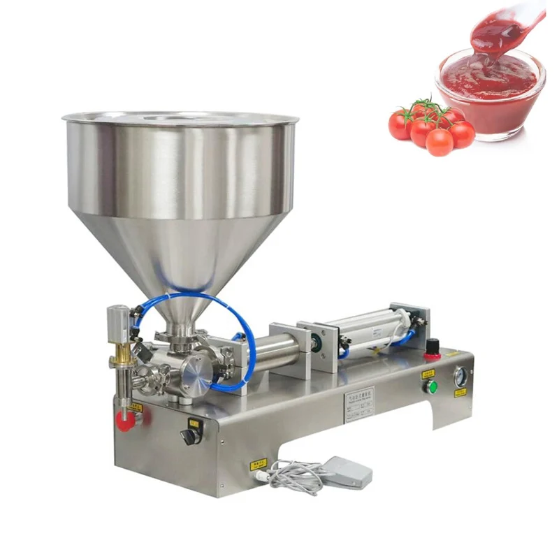 

High-end Shampoo cream yogurt salad honey juice sauce jam gel filler paste filling machine, pneumatic piston filler