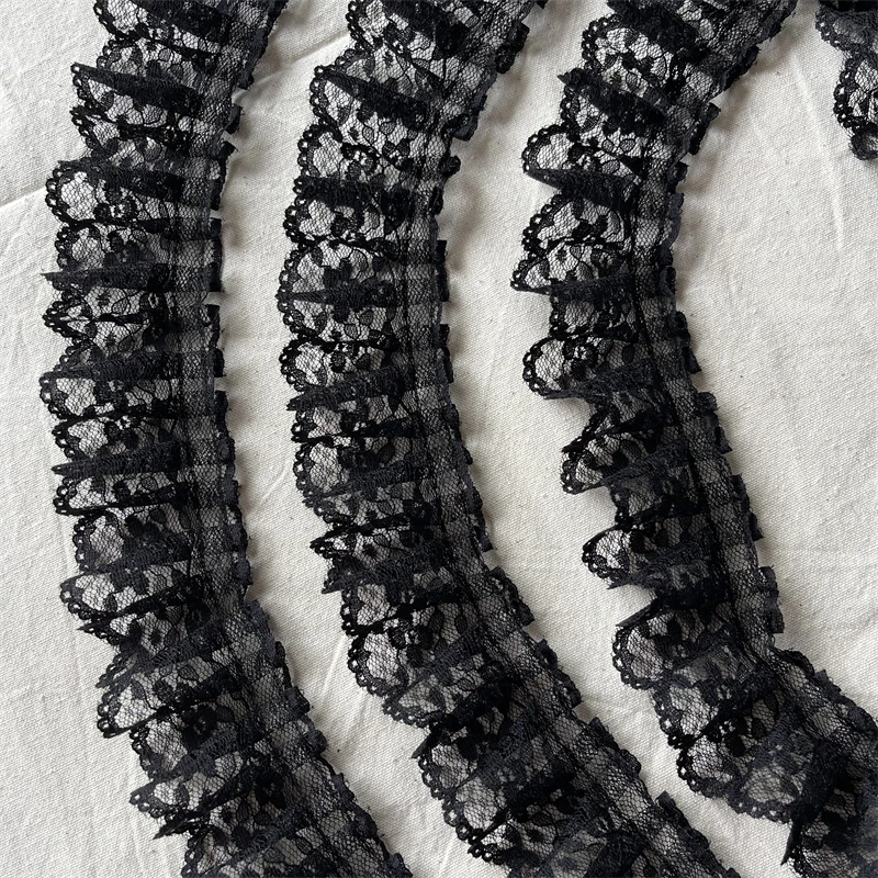 4CM Wide Non Elastic Tulle Ruffle Lace Trim 1 Yard for Fringe Wedding Dress Fabric Sewing Accessories Supplies Material Lace Fabric Lace Sewing Accessories Lace Sewing Supplies Lace Accessories Lace Garment Accessories Clothing Craft Accessories