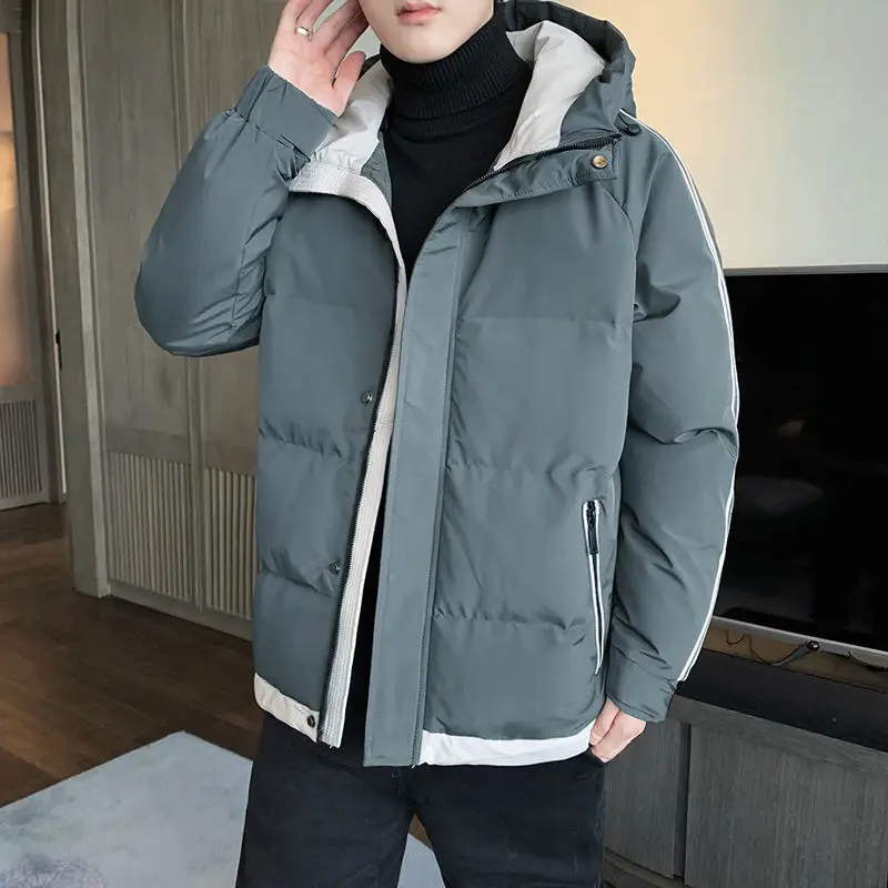 

2023 Winter Parkas Casual Harajuku Hooded Coats Men Warm Thick Men's Streetwear Cotton Parka Coat Outerwear Windproof Clothing