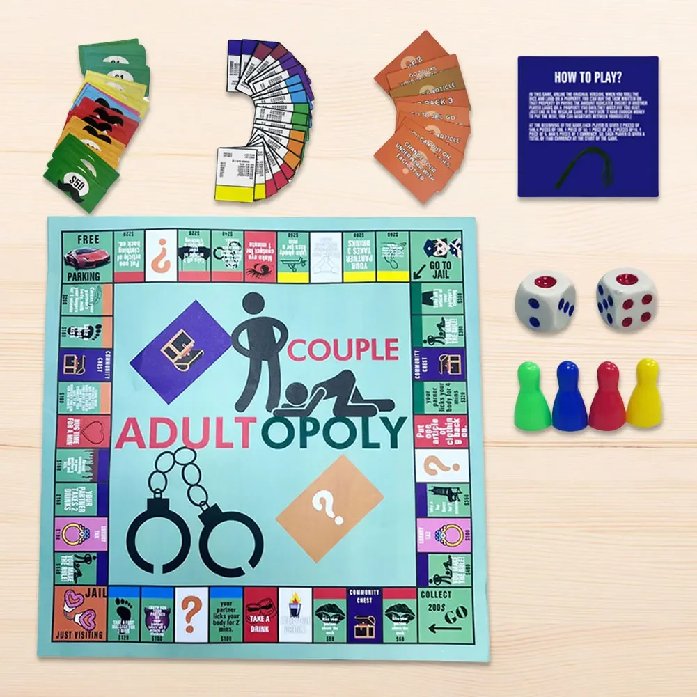 Adultopoly Board Game Couple Adult Opoly Board Game Portable Couple Game Entertainment Board Game Valentines Gifts for Him Her