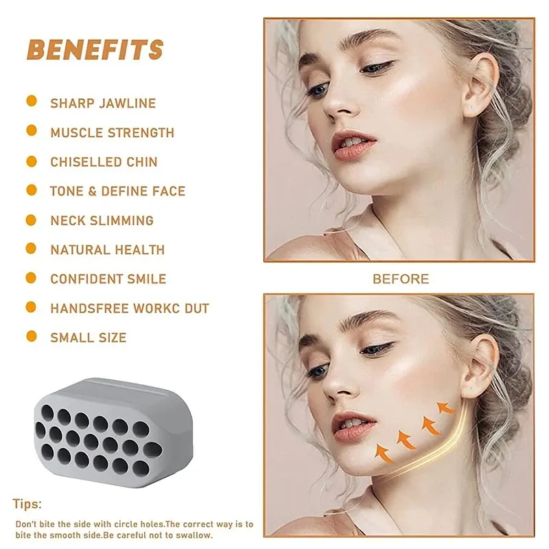 Silicone Jaw Exerciser & Facial Toner - Jawline and Neck Toning Beauty Tool