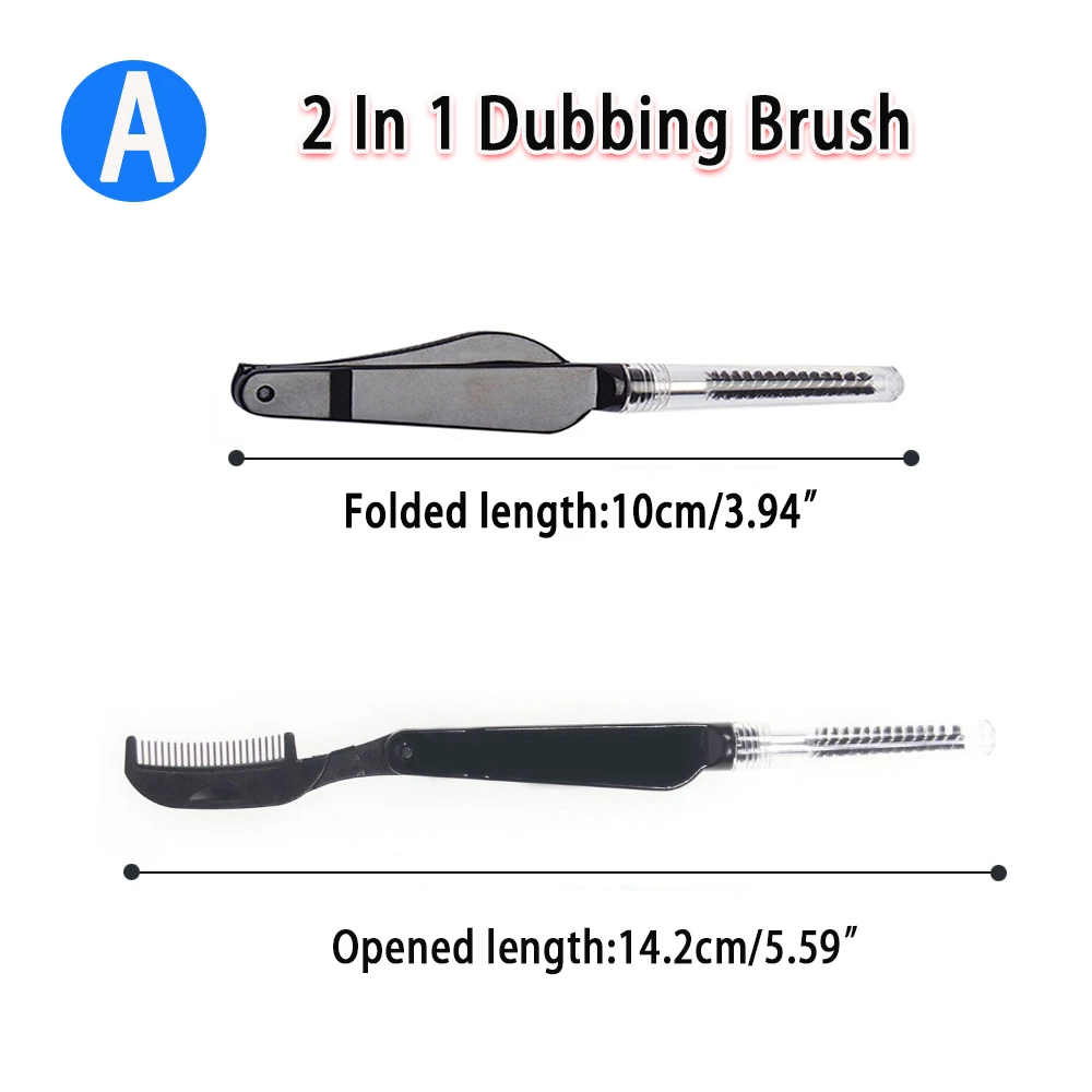 Fishing Tools 1PCS 2 In 1 Fly Tying Tool Foldable Stainless Steel Teeth Comb & Nylon Dub Brush Tease Out Feather Fiber
