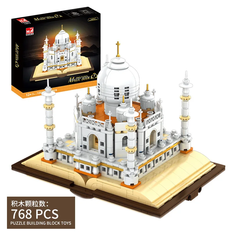 

MJ 13012 Taj Mahal Model Magic Book Street View Series Desktop Decoration Child DIY Small Particle Toys Building Blocks 768Pcs