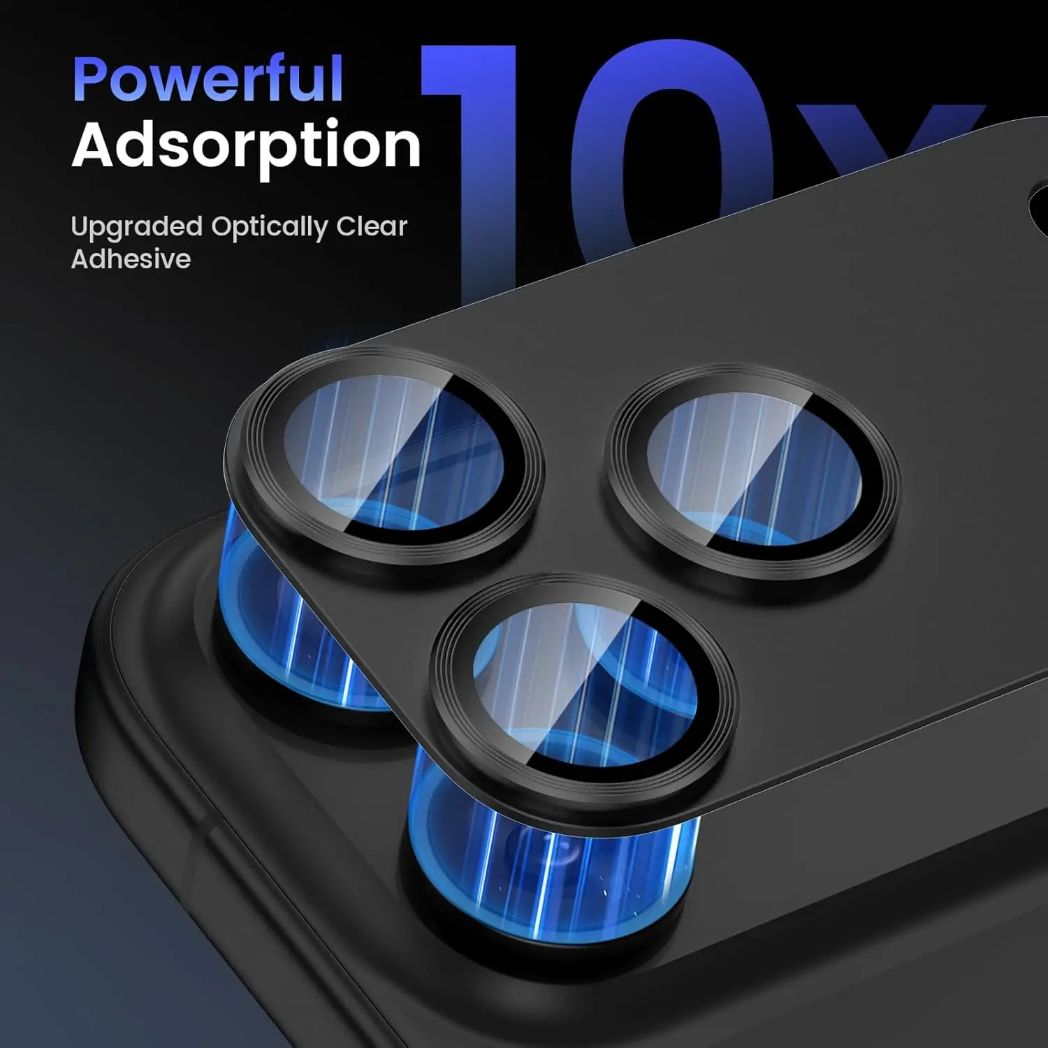 Enhanced Camera Lens Protector Cover - Black, Orange & Blue Protection