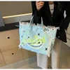 2025 New Y2k Cartoon Summer Bag Fashion Beach Large Capacity Shoulder Work Handmade Tassel Denim Print Tote Bag Clothing Bag 4