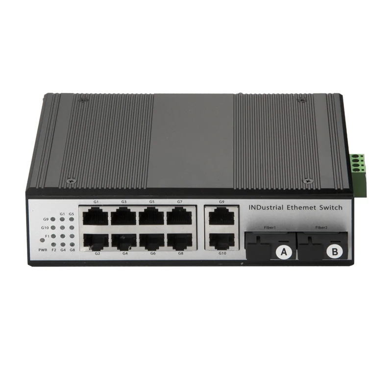 5 port 8 port 100 m gigabit switch 8 port ethernet switch guide rail installation optical fiber switch monitoring non managed Full gigabit 8-port industrial PoE fiber optic switch and 2 fiber optical Din-rail Ethernet poe Switch