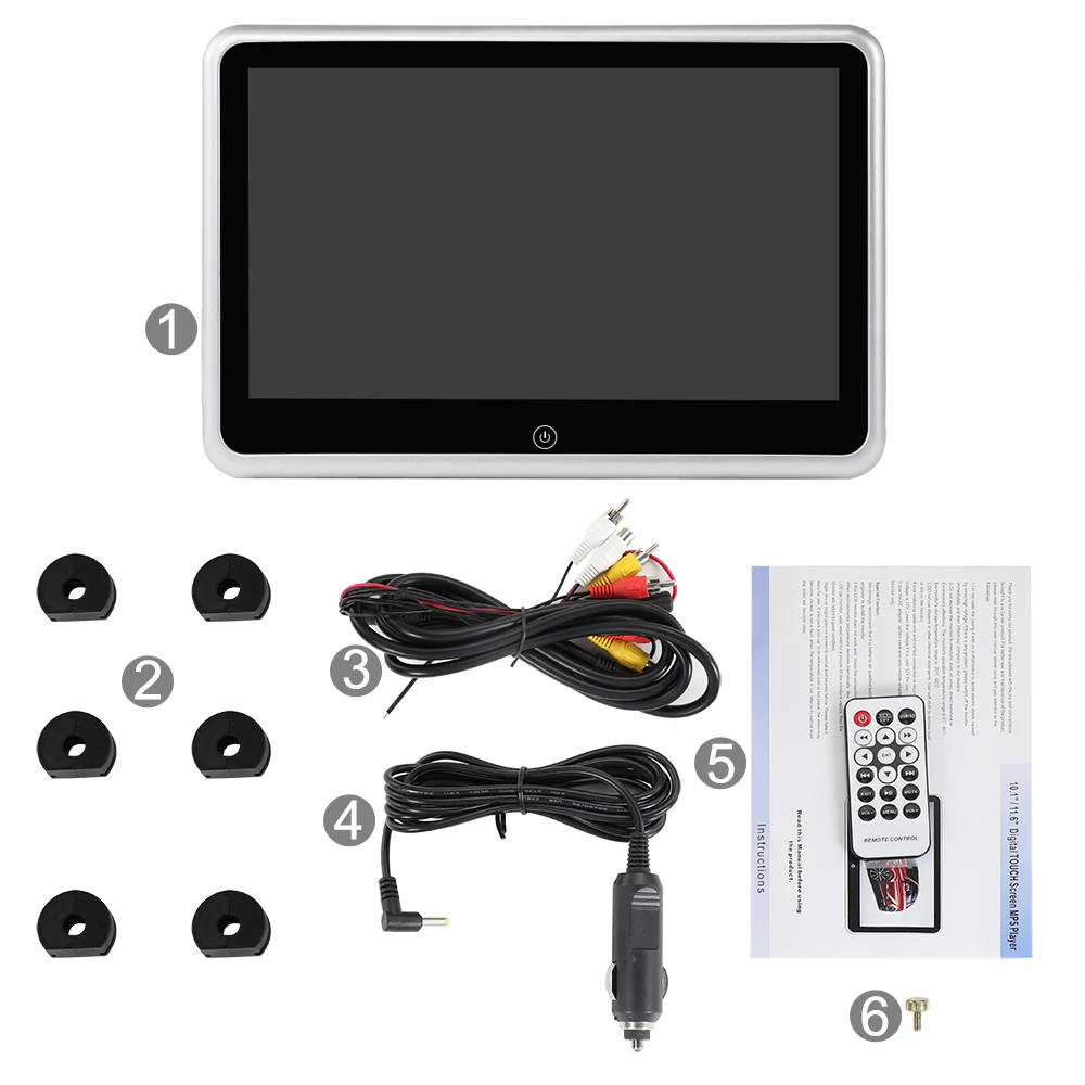 8in IPS Touch Screen Auto Hoofdsteun Monitor MP5 Speler Rear Entertainment Systeem DC 12V