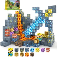 72pcs Magnetic Blocks-Build Mine Magnet World Edition Sword Caverns Magnet Toddler Toy for Children Age 3+, Montessori kids Toys 1