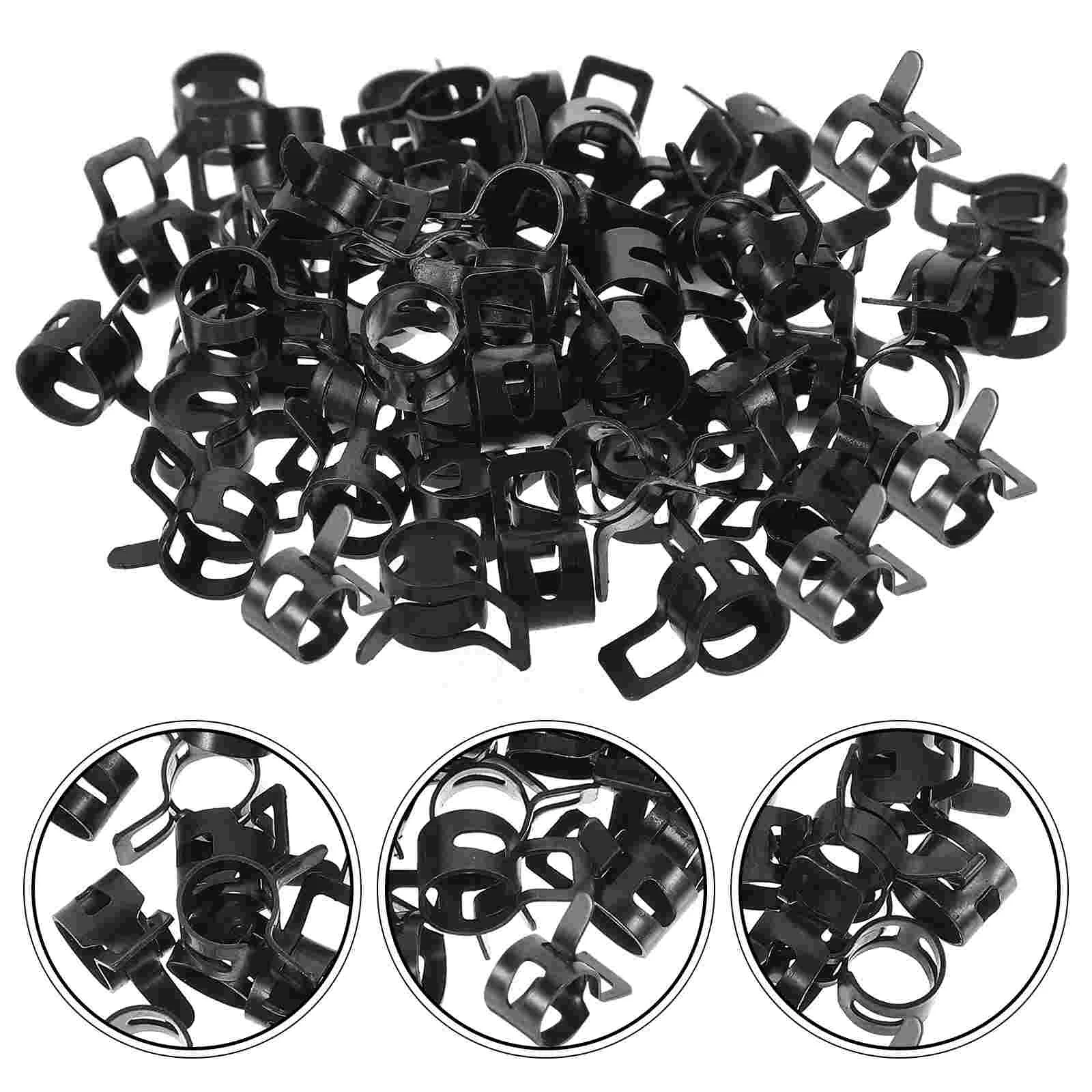 

50pcs Hose Clamps Hose Clips Fuel Vacuum Hose Clamps Tube Fastener Clamps