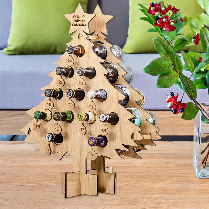 New Christmas Tree-Adult Advent Calendar Holiday Wine Rack Wine And Spirits  Gifts Christmas Decoration Home Calendars Decor - AliExpress