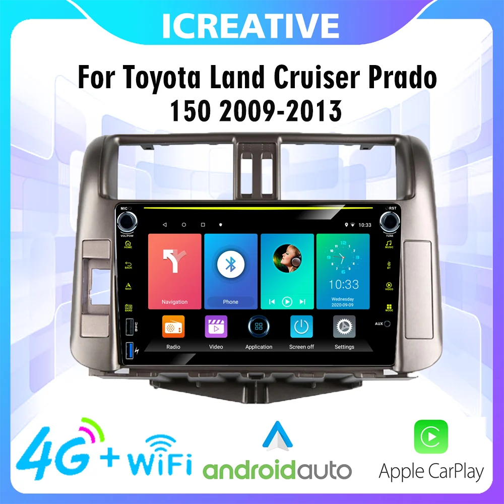 

2 Din Android Car Radio 4G Carplay For Toyota LAND CRUISER PRADO J150 2009-2013 Car Multimedia GPS Navigation WIFI FM Head Unit