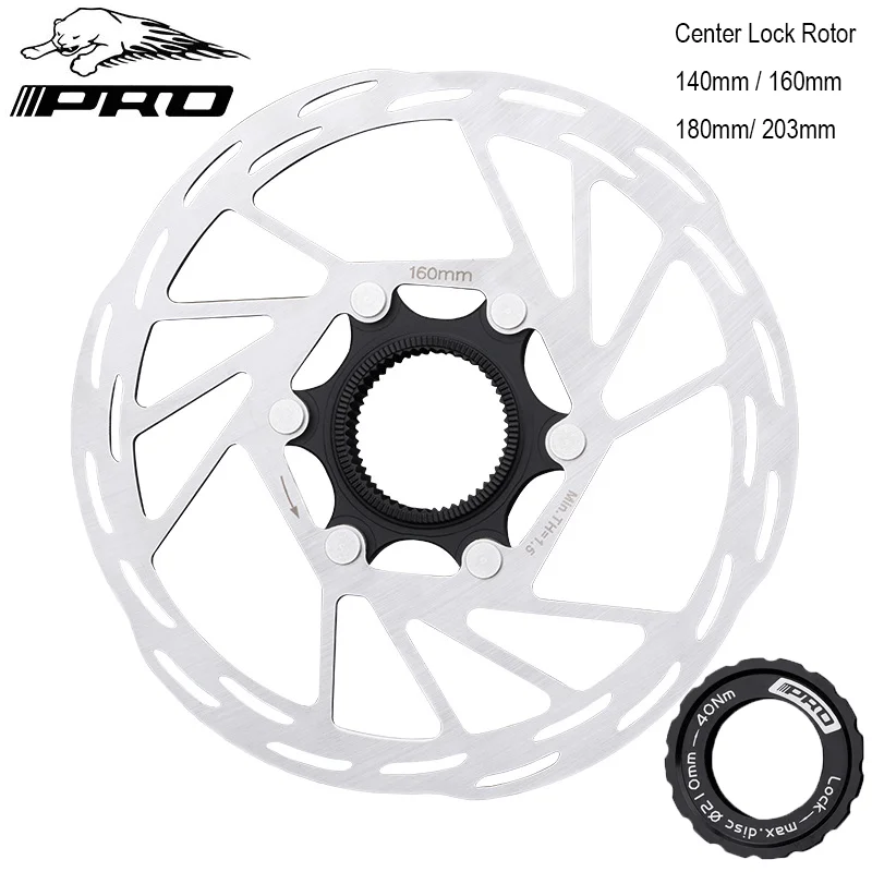 IIIPRO Bicycle Center Lock Disc Brake Rotor 140mm/160mm/180mm/203mm