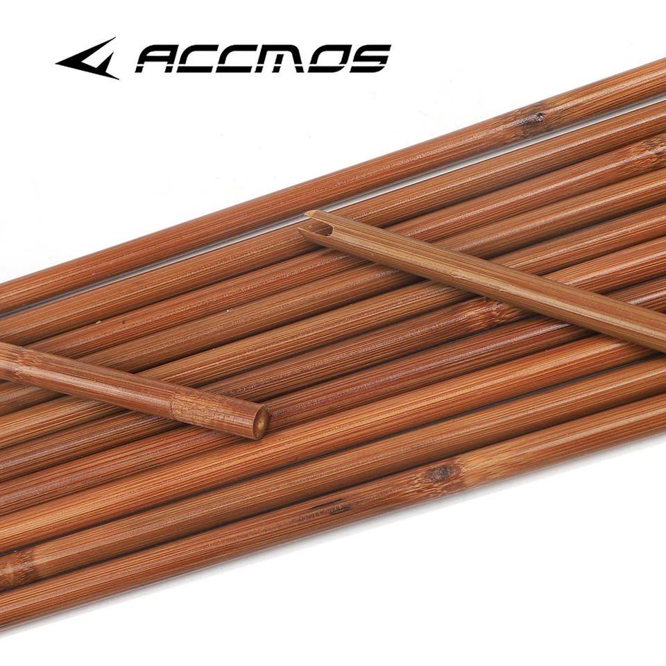 12 Bamboo Shaft Arrows For Recurve Bow – Handmade, Grooved For DIY Archery & Hunting