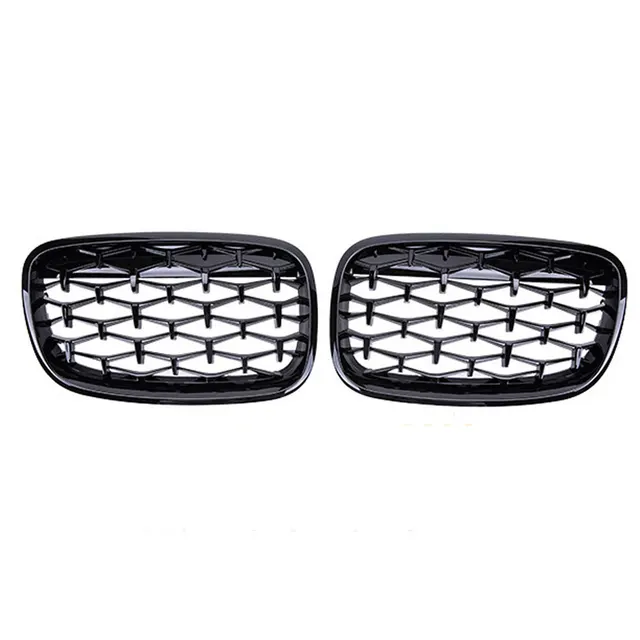 2 Grilles De Calandre Noires Brillantes Pour BMW X5 E70 (03/2007 à 2013) & X6 E71 - Look Sport !