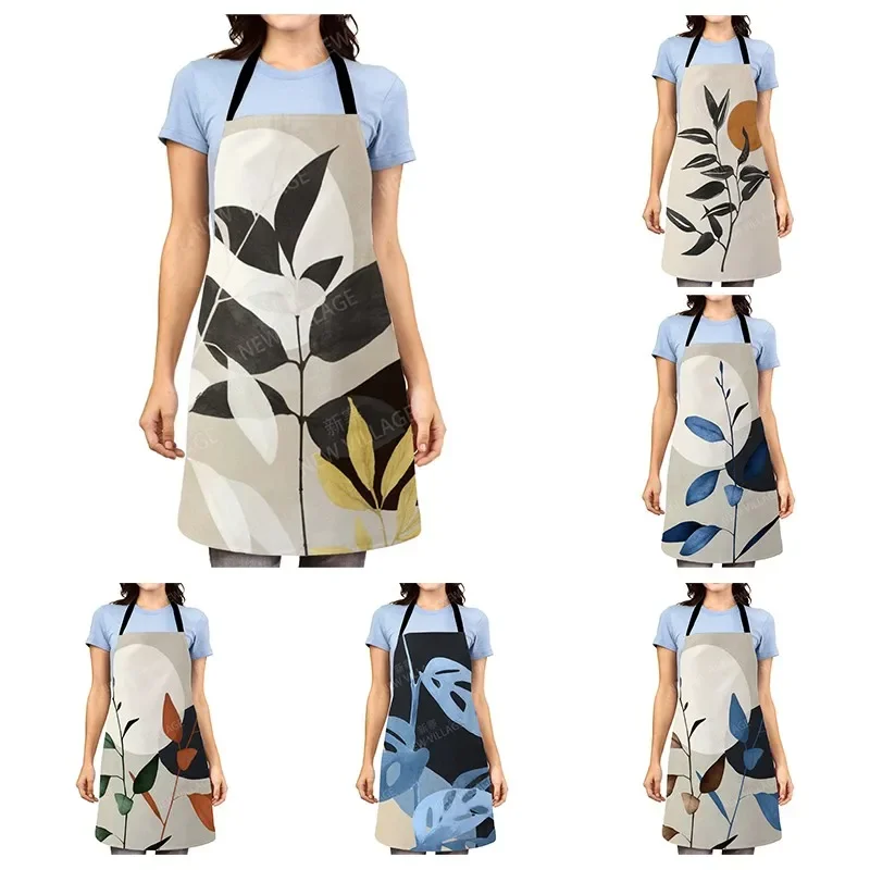 

Женский кухонный фартук, оригинальный Детский водонепроницаемый фартук для работы принцессы, официанта, маслостойкий, в скандинавском стиле, бохо, растения