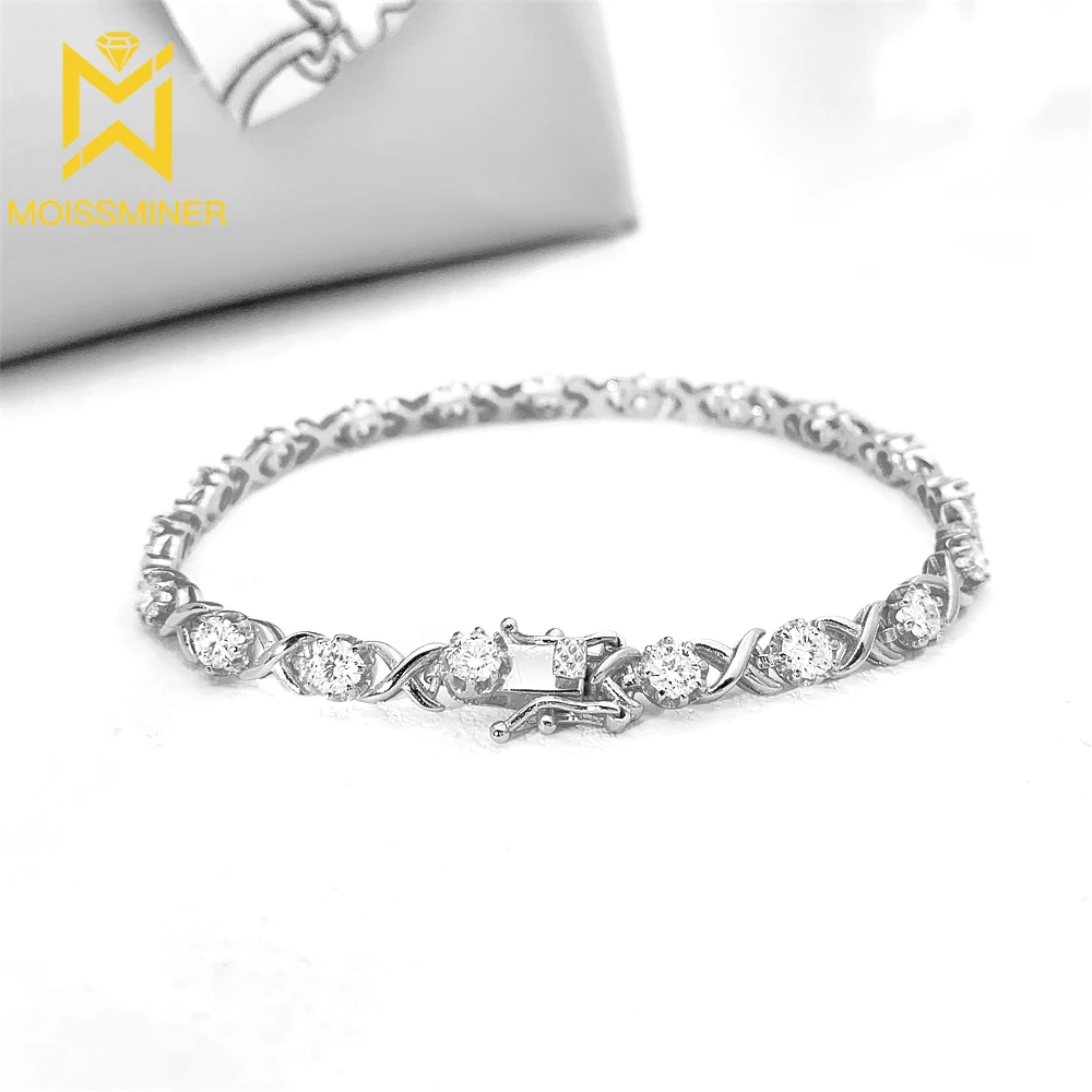 Infinite Moissanite Tennis Chain Bracelet For Men Women S925 Silver Cuban Chain Bracelets Real Diamonds Hip Hip Jewelry With GRA