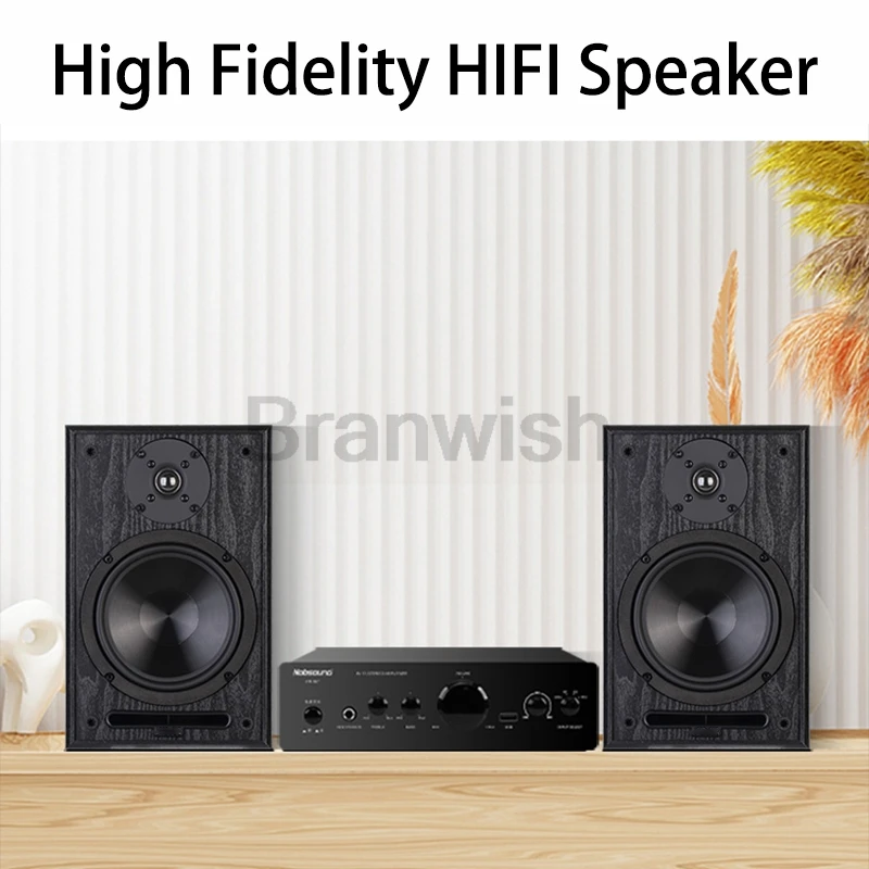 6.5 Inch 100W*2 Subwoofer Power Speaker Passive Bookshelf Speaker Two-Way Surround Sound Desktop HiFi Sound Box