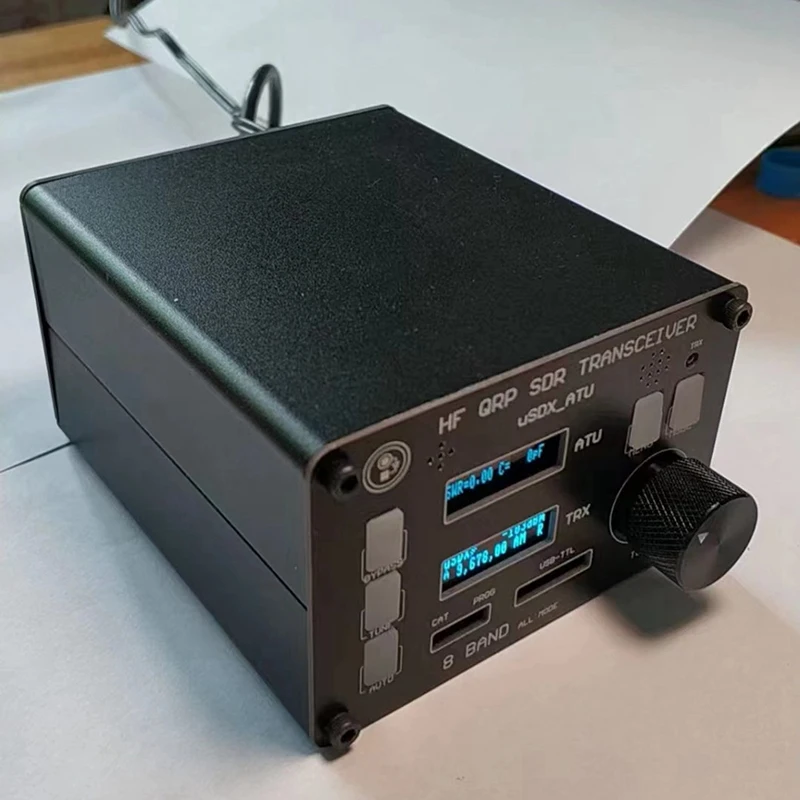 

USDX SDR трансивер, все режимы, 8-полосный приемник, радиостанция HF Ham QRP, встроенный фотографический тюнер, двойной OLED-дисплей