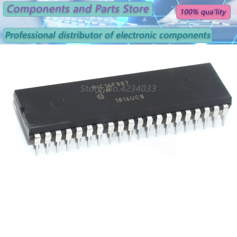 

10PCS PIC16F887-I/P 16F887I PIC16F8 DIP40 NEW100% PIC16 F887-I