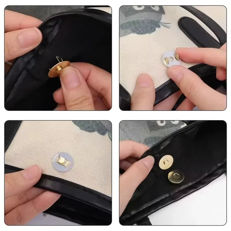 12-40pcs Invisible Magnetic Fastener No-stitch Bag Buttons Wallet Coat Handbags Magnetic Buckle Metal Luggage Parts Accessories