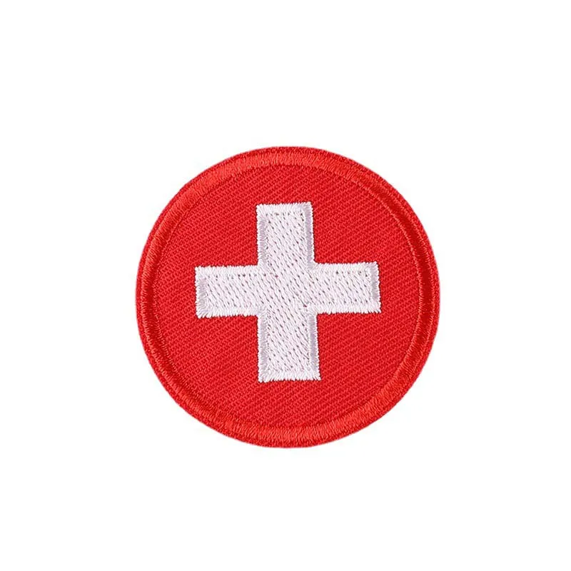 10 Pezzi Patch Ricamo A Croce Per Abbigliamento - Rosso E Nero - Dimensioni 10x6.3 Cm - Applicazione Stiro O Cucito
