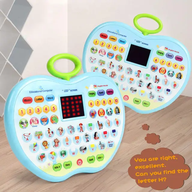 Kiboule Brinquedo educacional infantil tablet de aprendizagem infantil  brinquedo computador com tela de LED 8 modos de aprendizagem presente para