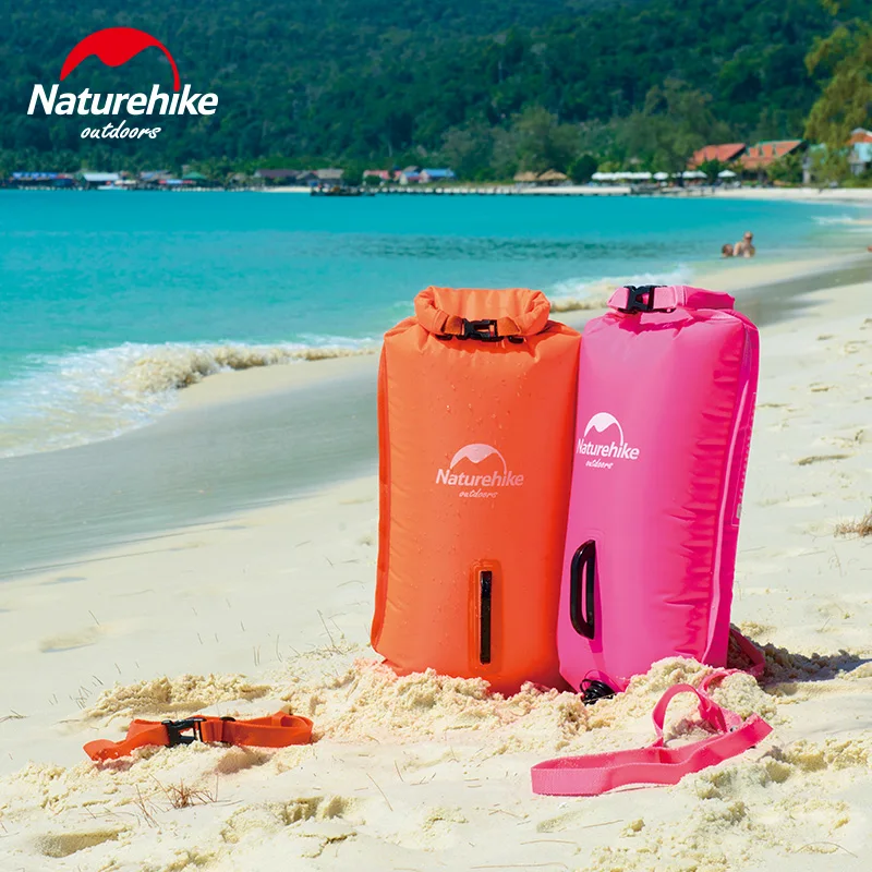 Naturehike Swim Buoy Inflatable Waterproof Bag Large Space Portable Storage Pockets Swimming Equipment Package Swimming Buoy accordian expanding file folder a4 paper filing cabinet 12 pockets rainbow coloured portable receipt organizer