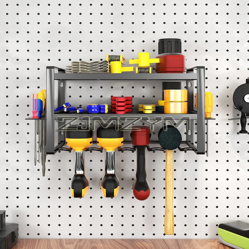 Electric Drill Tool Holder Wall Mount Power Tool Rack Organizer Wrench Tool Workshop Screwdriver Power Storage Shelf Accessories 5