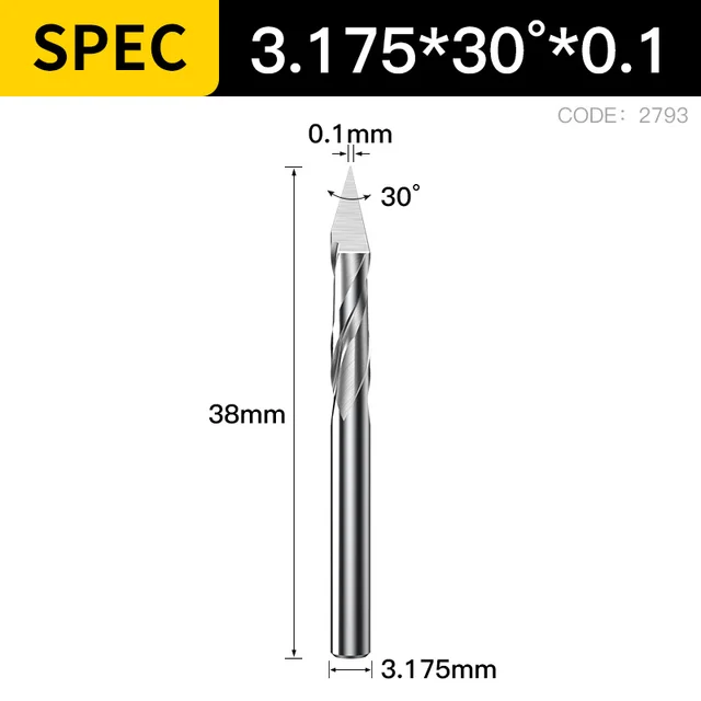 LIDIAO 3D Spiral Engraving Bit CNC Router Bit 3.175mm Shank V Shape ...