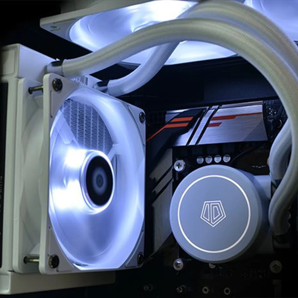 비디오 그래픽 카드 수냉기 라디에이터, ID 냉각 XF-12025, 120mm 쿨러 선풍기, PC 케이스용 4 핀 라디에이터, CPU 수냉식