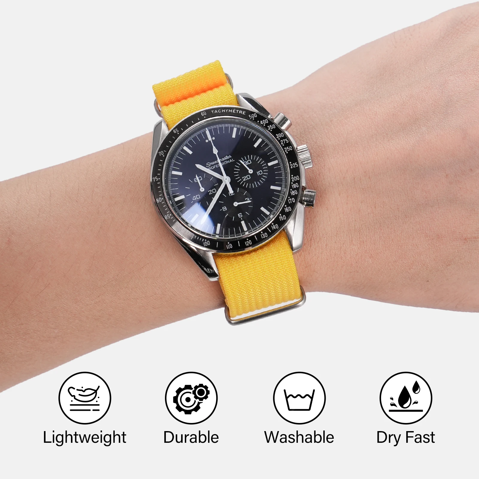 Ribbed Nylon Universal Watchband – Comfortable & Breathable Strap in Multiple Colors for All Sizes