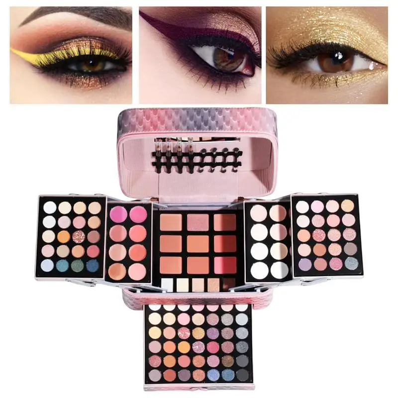 

Makeup Eyeshadow Palette 82 Color Shimmer Glitter With Makeup Brushes Set Matte Pigment Eye Shadow Powder Beauty Makeup Kit