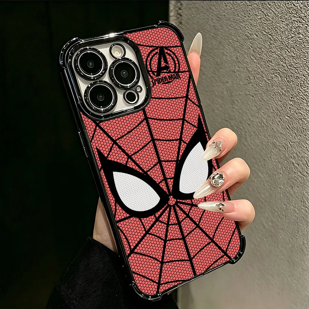 Spider-Themed Plating Phone Case with Airbag Anti-Fall Protection