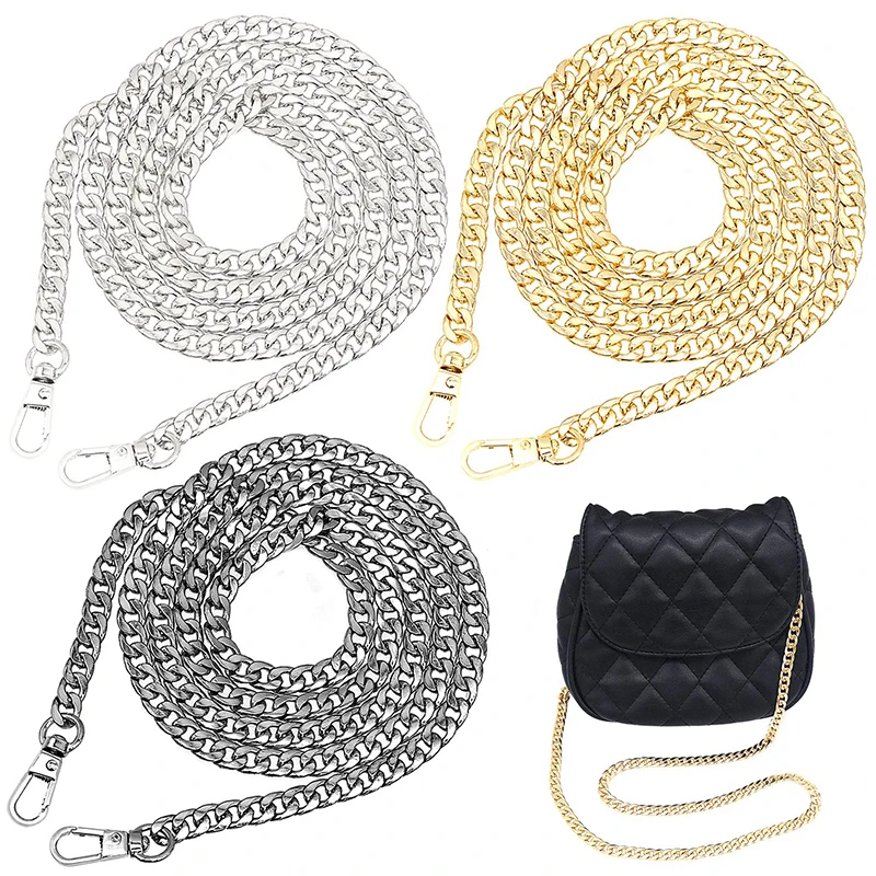 Handbag Accessories 120cm Metal Aluminum Bag Chain Replacement Parts for Hand-Woven Shoulder Handbag DIY Detachable Straps