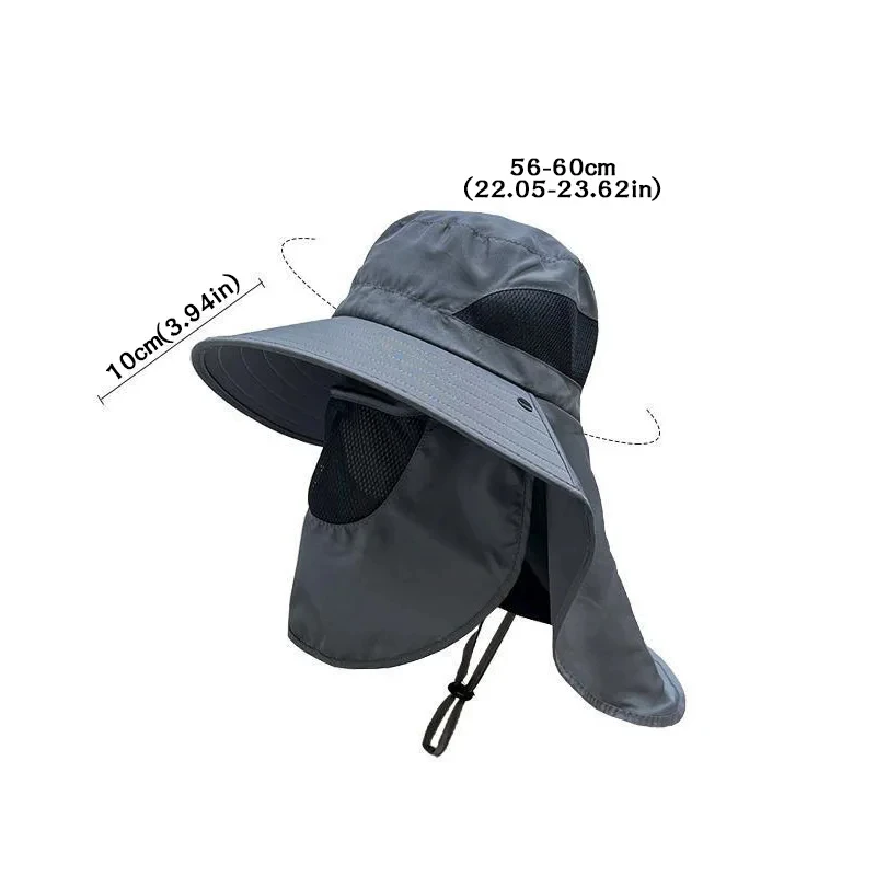 Summer Sun Hats Outdoor Fishing Hats Men's And Women's Camping Visors Bucket Hats Neck Flap Bucket Hats