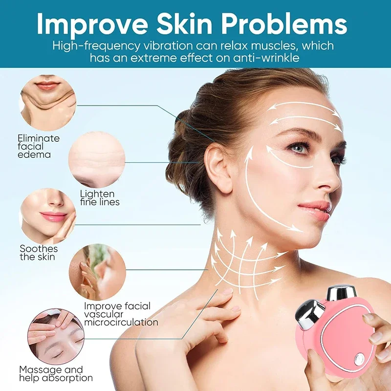 EMS Face Lifting Device Facial Microcurrent Roller Massage Sonic Vibration Skin Tightening Rejuvenation Anti Wrinkle Beauty Care 4