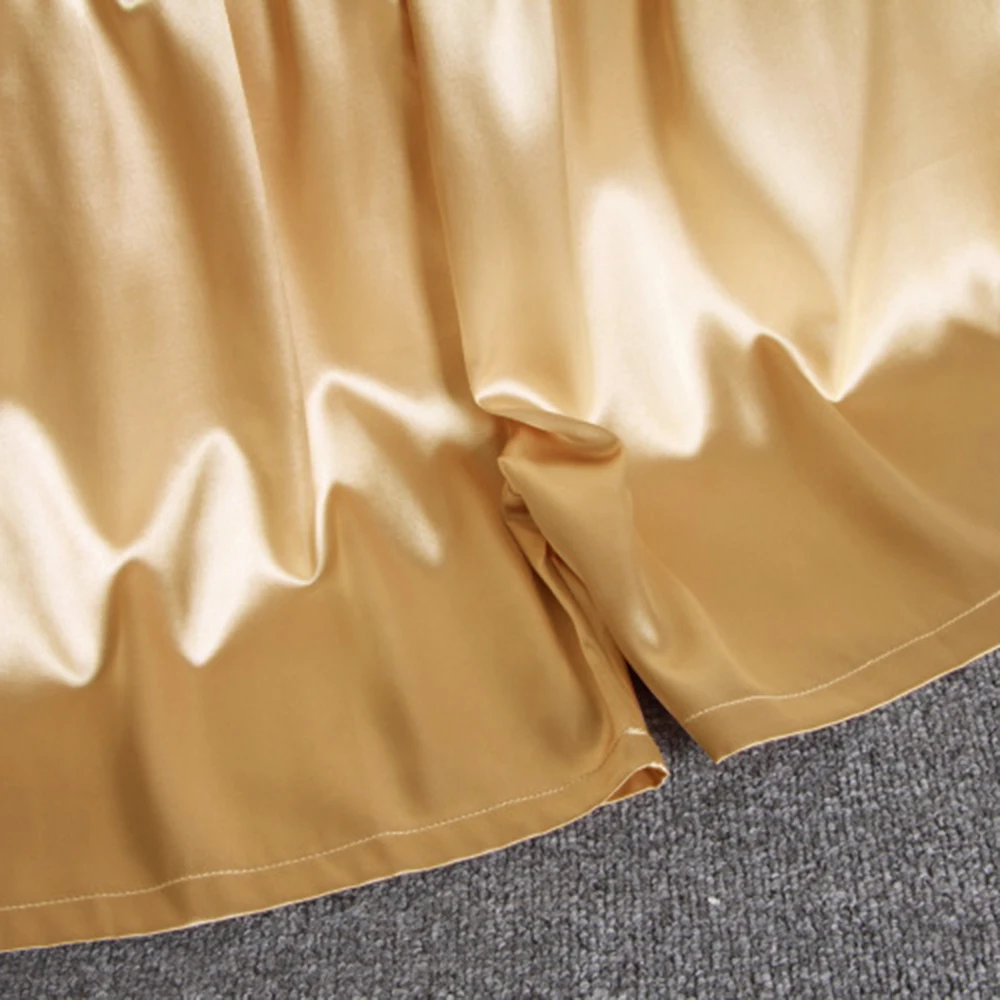 Herren-Pyjama aus Seidensatin mit elastischer Taille, weiche Shorts, Nachtwäsche, Taschenhöschen, Hose, Bermuda, schnell trocknende Strandshorts, männliche Jogginghose – Detail 15