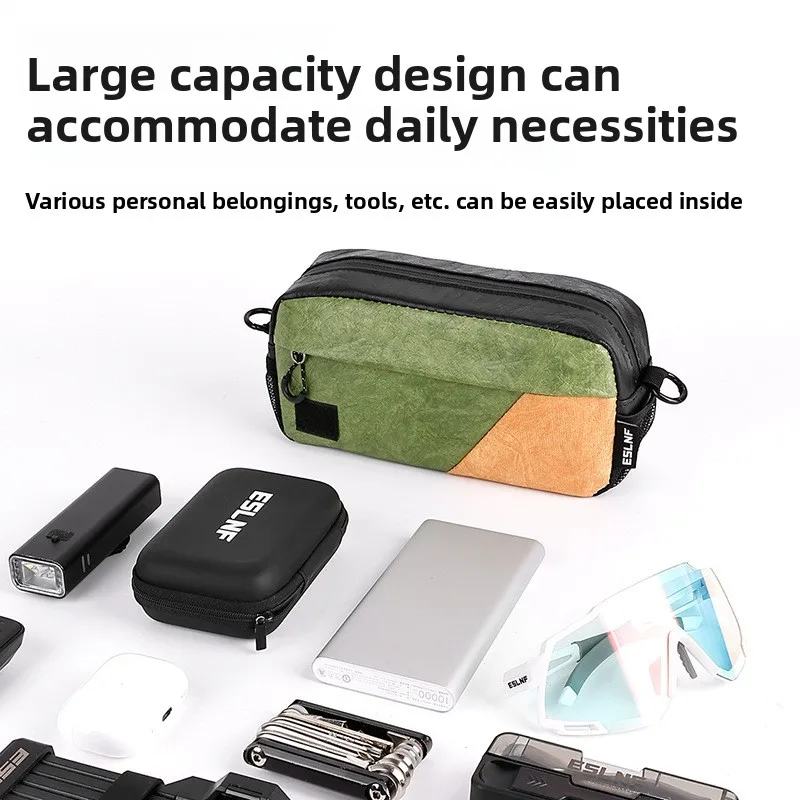 Borsa da Manubrio per Bicicletta Impermeabile e Pieghevole, Borsa Frontale per Bici da Montagna e da Strada, per Ciclismo Casual e Pendolarismo - immagine 3