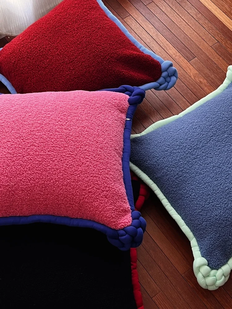 Thousands of knots cushion sofa pillow living room back cushion teddy velvet bay window bed contrast 8