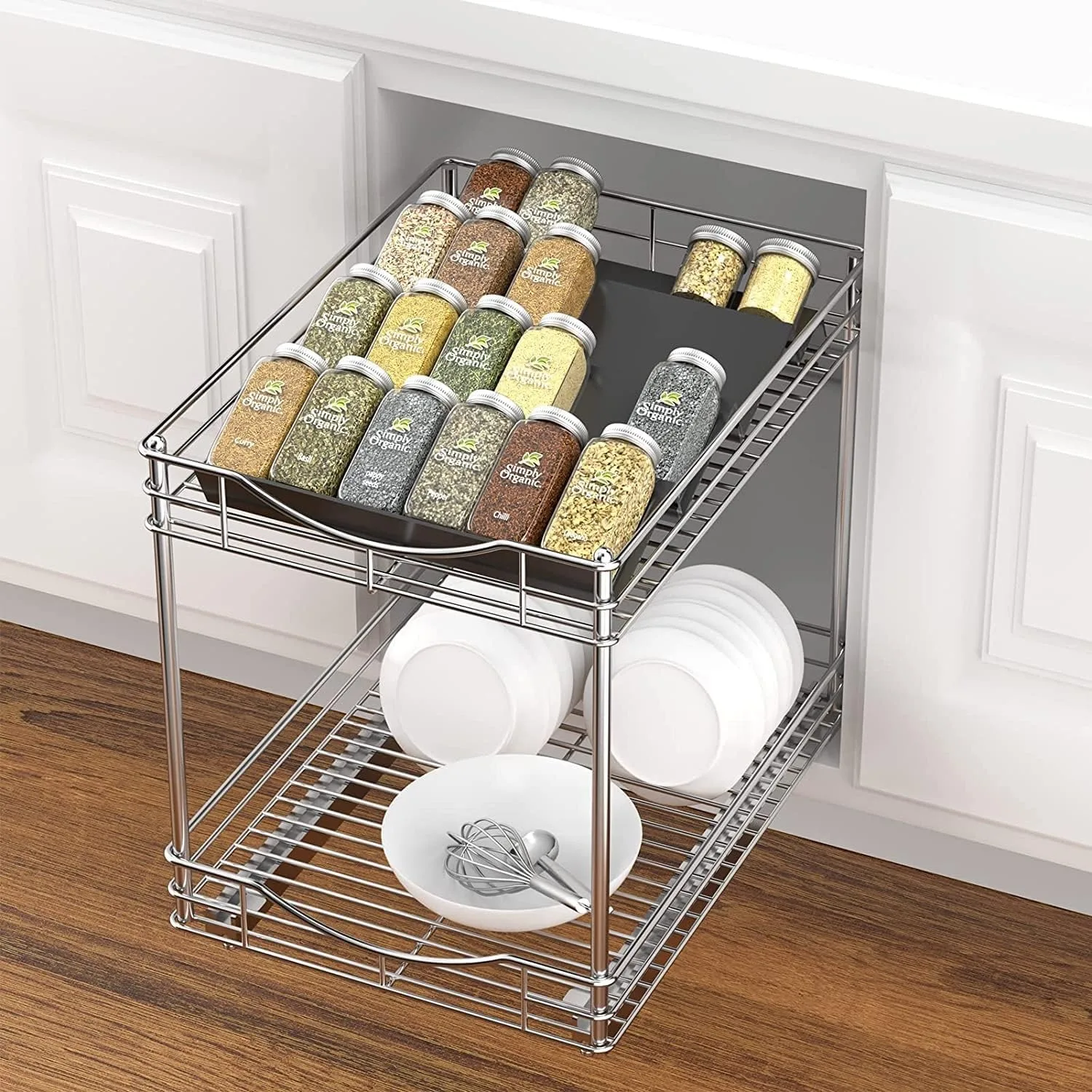 Spice Drawer Organizer Insert for Kitchen Cabinets Spice Jar Rack