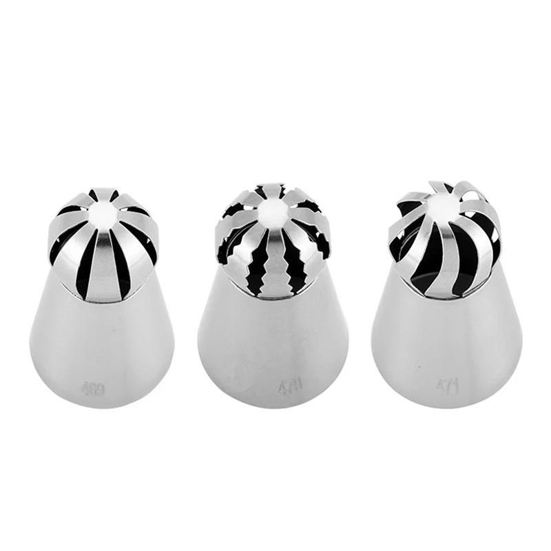 3PCS Stainless Steel Russian Icing Piping Nozzles – Cake Decorating Kit 5