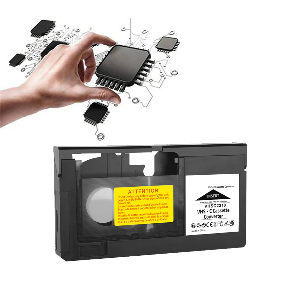 VHS-C Cassette Converter for JVC for RCA Panasonic VHS to VHSC SVHS-C Cassette Adapter Not 8mm/MiniDV/Hi8 ZZM